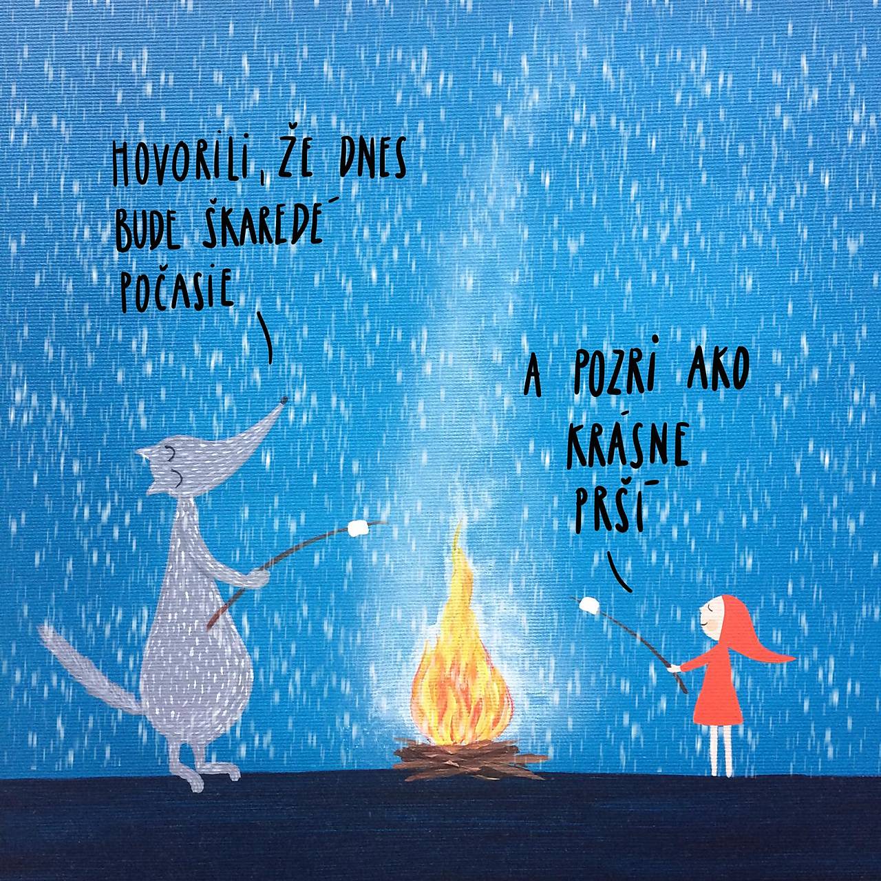Pozri ako krásne prší, Gicléé Art Print 18x20cm
