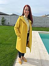 Bundy a kabáty - Jesenný kabát z flaušu s kašmírom- pastelovo žltá - 14968737_