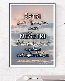 Grafika - Motivačný poster (ne)Šetrenie (azurovo) - 14967756_