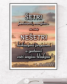 Grafika - Motivačný poster (ne)Šetrenie (teplé tóny) - 14967759_