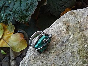 Prstene - Cínovaný prsteň - tyrkys - 14971059_