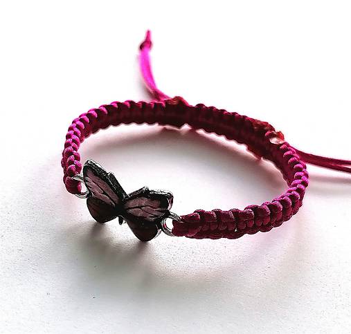 Náramky - Náramok motýľ (fuchsia) - 14970565_