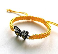 Náramky - Náramok motýľ (žltá) - 14970537_