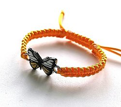 Náramky - Náramok motýľ (žltooranžová) - 14970539_