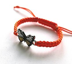 Náramky - Náramok motýľ (oranžová) - 14970542_