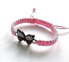 Náramky - Náramok motýľ (ružová svetlá) - 14970562_