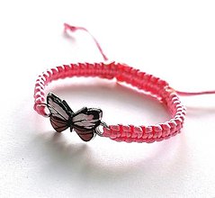 Náramky - Náramok motýľ (ružová svetlá) - 14970563_