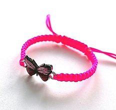 Náramky - Náramok motýľ (ružová neon) - 14970564_