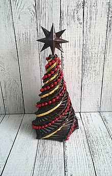 Dekorácie - Vianočný stromček  (Červeno-zlatý) - 14970862_