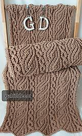 Úžitkový textil - Deka jemnučká a ľahká/prehoz na sedaciu súpravu z vlny puffy fine - hnedá - 14971308_