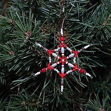 Dekorácie - vianočná dekorácia – červená hviezda - 14972313_