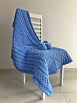 Detský textil - Deka do kočíka z Alize Puffy Fine 100x80cm - modrá - 14971530_