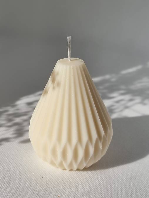  - HRUŠKA origami sójová sviečka (+vôňa ružový melón) - 14970545_