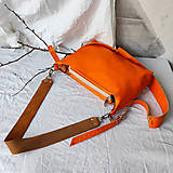 Kabelky - Kožená kabelka Anais Raw (oranžová) - 14973308_