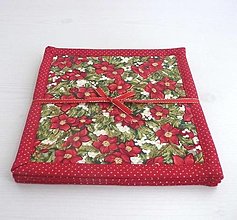 Úžitkový textil - Červené vianočné podšálky - 14975604_