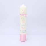 Detské oblečenie - Vyšívaná košieľka na krst "Ružový anjelik s krížikom" (expres set košieľka + sviečka + SBD + darčeková krabica) - 14973546_