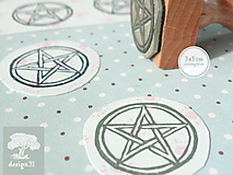 Materiál ručne robený - Pentagram: pečiatka 3x3 cm - 14973142_