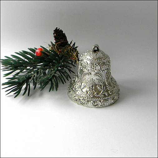 Polotovary - Väčší vianočný zvonček /4,5cm/ - 14973201_