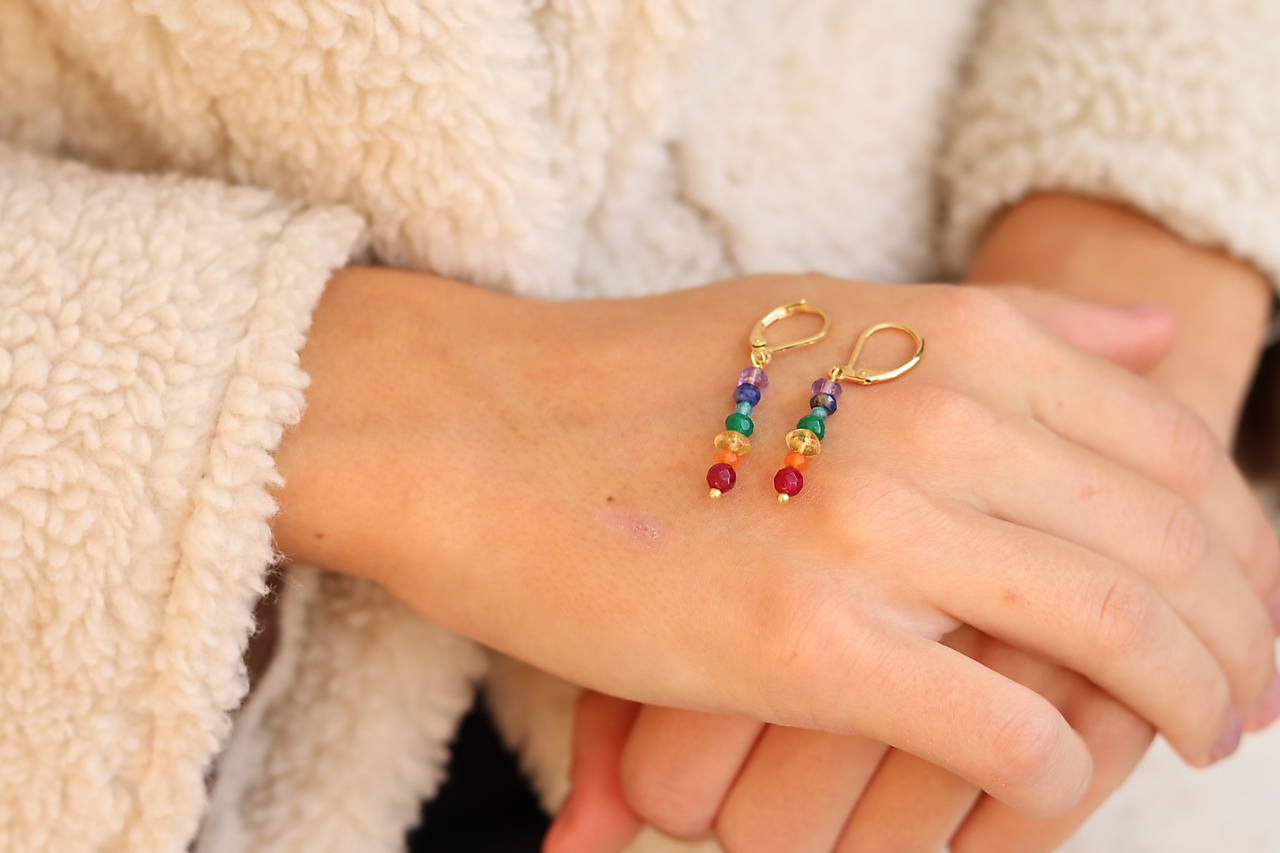 Náušnice z minerálov - čakrové