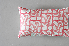 Úžitkový textil - Linorytový polštář / Basic blok růžová / Sleva - 14978966_