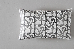 Úžitkový textil - Linorytový polštář / Basic blok černá / Sleva - 14979005_