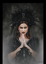 Ozdoby do vlasov - Halloween koruna "Čierna vdova" - 14980684_