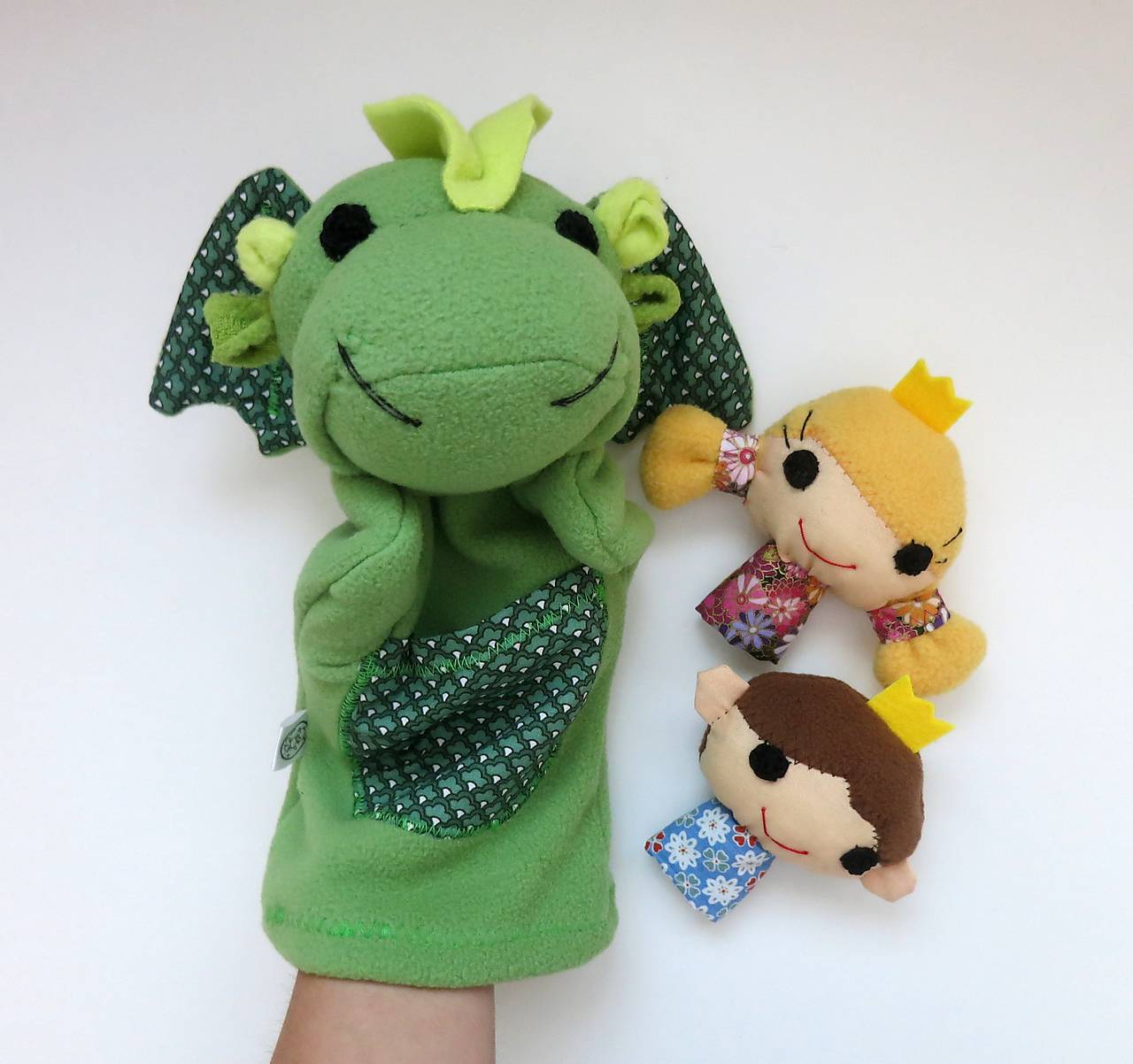 Sada maňušiek na prst (Veľký drak - na ruku, princ a princezná)