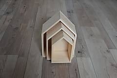 Polotovary - drevené domčeky - set - 14980938_