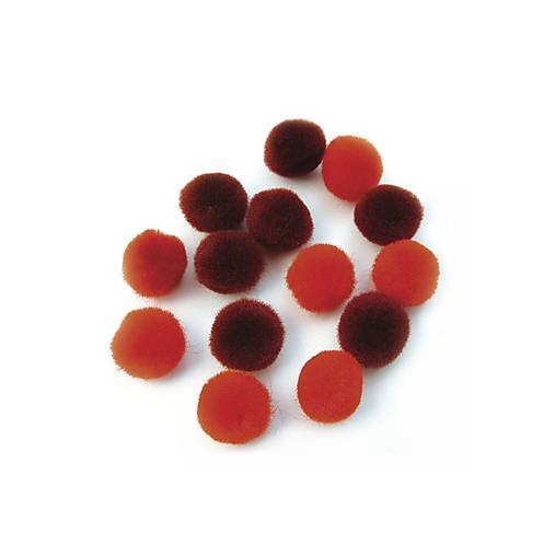 Polotovary - Plyšové POM POM guličky 1,5 cm - Červený mix R7614100 - 14978569_