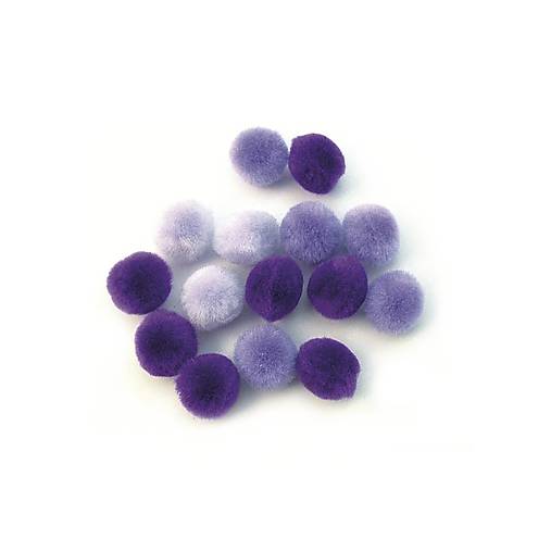 Polotovary - Plyšové POM POM guličky 1,5 cm - Fialový mix R7614200 - 14978623_