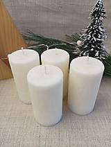 Sviečky - Adventné sviečky biele 10 cm - 14977432_