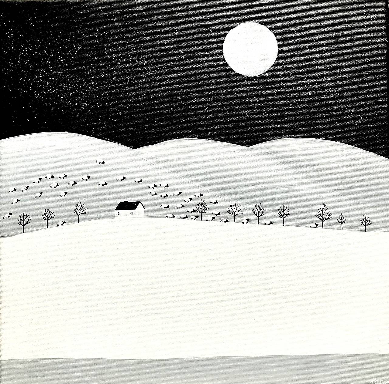 Zimná krajinka 35x35cm 