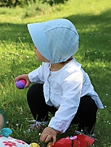 Detské čiapky - Detský čepiec svetlomodrý pointoille - 14982734_