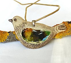 Komponenty - Keramický šperk - Vtáčik jesenný - 14984148_