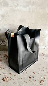 Veľké tašky - ČIERNA kožená shopper kabelka - 14982963_