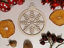 Dekorácie - Vianočná ozdoba prírodná guľa - vločka v guli - 14984557_