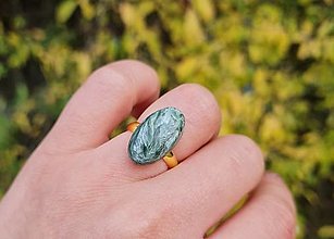 Prstene - Prsteň Serafinit z pozláteného striebra - 14982388_