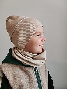 Detské čiapky - Nákrčník z rebrovaného úpletu - 14984910_
