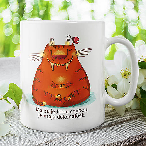 Nádoby - MOJOU JEDINOU CHYBOU JE MOJA DOKONALOSŤ keramický hrnček - 14983236_