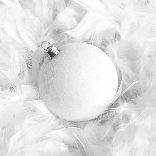 Vianočné ozdoby 6ks - semišové - biele