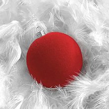 Dekorácie - Vianočné ozdoby 6ks - semišové - červené - 14981961_