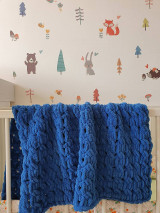 Detský textil - Puffy deka kráľovská modrá - 14982634_