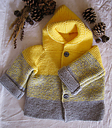 Detský svetrík s kapucňou  (žltý (1-2 roky))