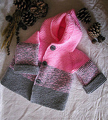 Detské oblečenie - Detský svetrík s kapucňou  (ružový (3-12m)) - 14984882_