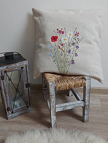 Úžitkový textil - vankúš lúčne kvety s makom - 14984178_
