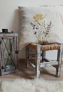 Úžitkový textil - vankúš lúčne kvety s vratičom - 14984190_