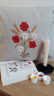Úžitkový textil - vankúš kvety žatvy - 14984214_
