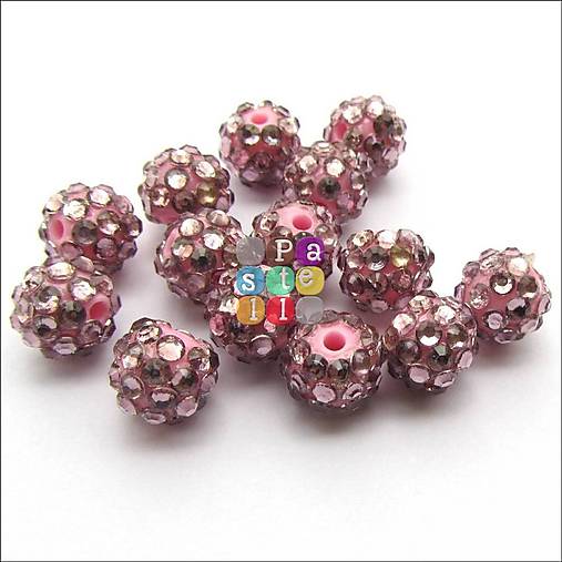 Korálky - (1417) Shamballa korálky, 11 x 12 mm - 1 ks - 14988310_