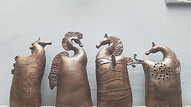 Sochy - Keramika, Koník v bronzu - 14986018_