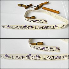 Galantéria - LAVANDEL-bavlnená stuha-materiál/1 nápis/ - 14985163_